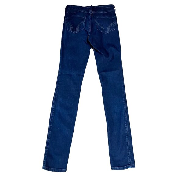 Hollister Womens High Rise Jean Legging Size 1R Dark Wash Stretch Denim - Picture 2 of 6